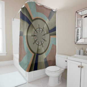 Rideaux De Douche Graphisme d'art fractal de l'harmonie des couleurs