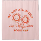 Rideaux De Douche Graphisme Fleur Joyeux Retro (Devant)