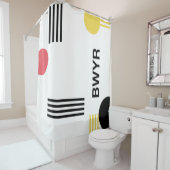 Rideaux De Douche Graphisme urbain moderne avec typographie et forme (En situation)