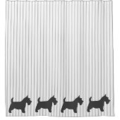 Rideaux De Douche Graphite Terrier sur les rayures grises (Devant)