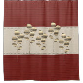 Rideaux De Douche Gras Linen Bourgogne Grandes Fleurs D'Or (Devant)