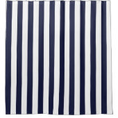 Rideaux De Douche Gras Navy et blanc simple trié (Devant)