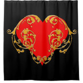 Rideaux De Douche Gras Romantique Saint Valentin Rouge Goth Coeur (Devant)
