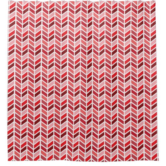 Rideaux De Douche Gras rouge vif Herringbone Motif Design (Devant)