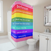 Rideaux De Douche Gras traits arc-en-ciel (En situation)