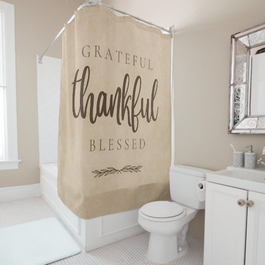 Rideaux De Douche Gratuit Merci béni Brown (En situation)