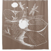 Rideaux De Douche Gravure de nénuphars (Devant)