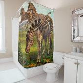 Rideaux De Douche gravure zèbre vers 1900 (En situation)