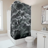 RIDEAUX DE DOUCHE GRAY AND BLACK PAINTING (En situation)