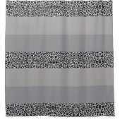 Rideaux De Douche Gray Leopard Print Ombre Striped (Devant)