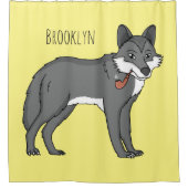 Rideaux De Douche Gray wolf with pipe cartoon (Devant)
