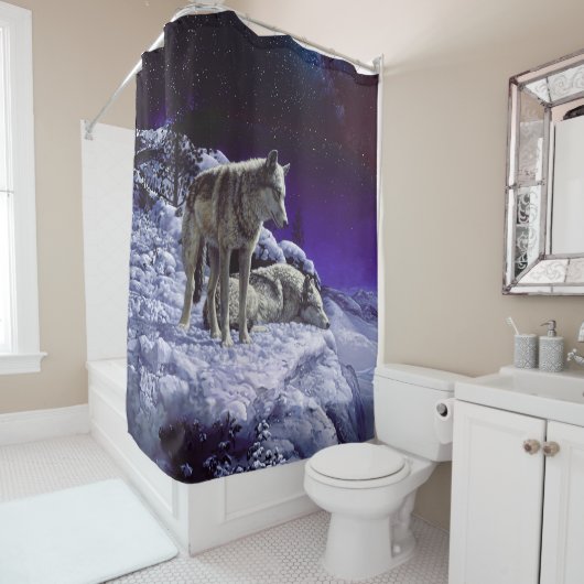 Rideaux De Douche Gray Wolves (En situation)