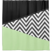 Rideaux De Douche Gray Zigzag, Gray Chevron, Zigzag Pattern, Mint (Devant)