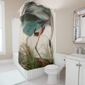 Rideaux De Douche Great Blue Heron Birds of America Audubon Imprimer (En situation)