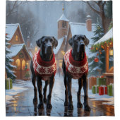 Rideaux De Douche Great Dane Dogs Christmas Snow Holiday (Devant)