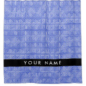 Rideaux De Douche Grec Meander Key Blue, Votre Nom, Personnaliser (Devant)