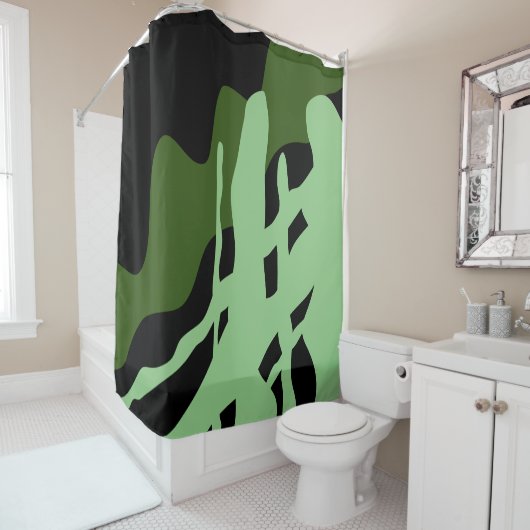 Rideaux De Douche Green Abstractrana (En situation)