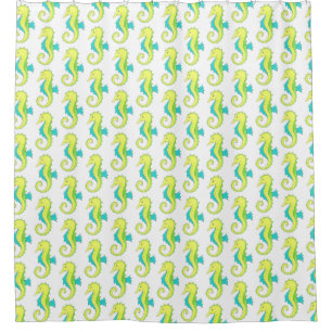 Rideaux De Douche Green Blue Sea Horse Seahorse Océan Marine Life