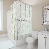 Rideaux De Douche Green Brown Trees (En situation)