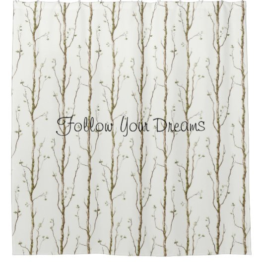 Rideaux De Douche Green Brown Trees (Devant)