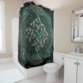 Rideaux De Douche Green Celtic noeud irlandais (En situation)
