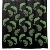 Rideaux De Douche Green Chameleons Lizard Art (Devant)