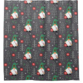 Rideaux De Douche Green Gnome Arbre de Noël Motif (Devant)
