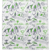 Rideaux De Douche Green Golf Icons Motif (Devant)