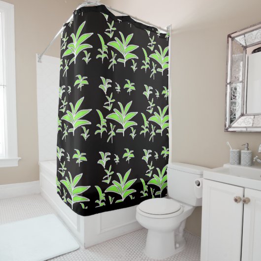 Rideaux De Douche Green leaf (En situation)