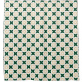Rideaux De Douche Green leaf checkered pattern yellow flower (Devant)