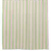 Rideaux De Douche Green Pink Pastel Stripes Pattern Modern Geometric (Devant)