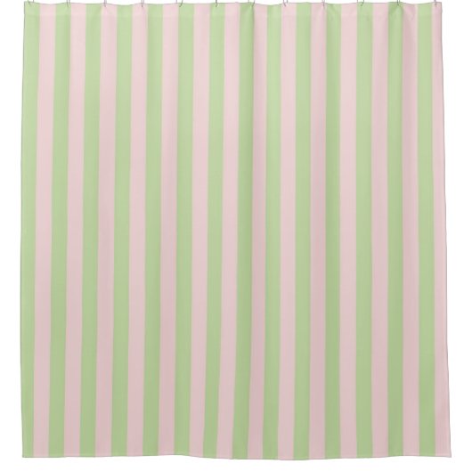 Rideaux De Douche Green Pink Pastel Stripes Pattern Modern Geometric (Devant)