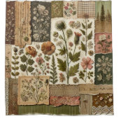 Rideaux De Douche Green Rose Patchwork Rustique Rétro Floral Farmhou (Devant)