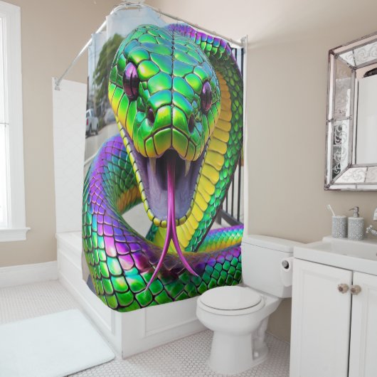 Rideaux De Douche Green Snake (En situation)