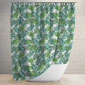 Rideaux De Douche Green Tropical Palm Feuille Motif
