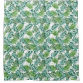 Rideaux De Douche Green Tropical Palm Feuille Motif (Devant)