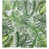 Rideaux De Douche Green Tropical Palm Feuille Summer Island Breeze (Devant)