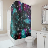 Rideaux De Douche Green Violet Galaxy Star Milky Way (En situation)
