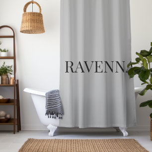 Rideaux De Douche Greige Luxe Serif Nom Personnalisé Personnalisé