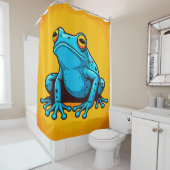 Rideaux De Douche Grenouille bleue (En situation)