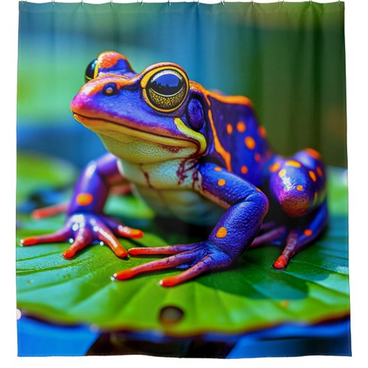 Rideaux De Douche Grenouille Colorée (Devant)