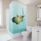 Rideaux De Douche Grenouille jaune sur feuille de lotus (En situation)