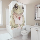 Rideaux De Douche Grenouille verte dessinée à la main (En situation)