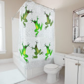 Rideaux De Douche Grenouilles Abstraites (En situation)