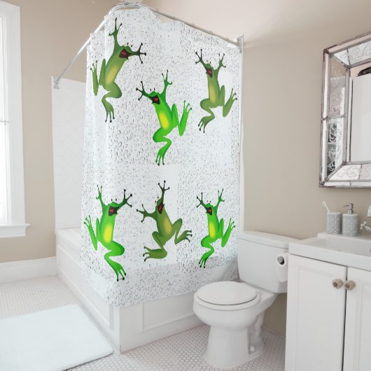 Rideaux De Douche Grenouilles Abstraites (En situation)