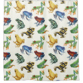 Rideaux De Douche Grenouilles sur blanc naturel (Devant)