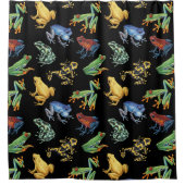 Rideaux De Douche Grenouilles sur noir (Devant)