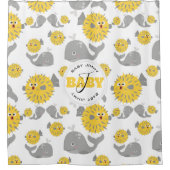 Rideaux De Douche Grey Whale & Blowfish Dessin animé Bébé monogram (Devant)