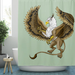 Rideaux De Douche Griffon Mythique Fantastique Brun Majestueux