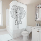 Rideaux De Douche Griffonnage 2 de tête d'éléphant (En situation)